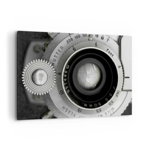 Obraz na płótnie - Obiektyw starego aparatu fotograficznego - 100x70cm - Opowieść o Hollywood - Nowoczesna dekoracja ścienna do salonu, kuchni i sypialni ARTTOR