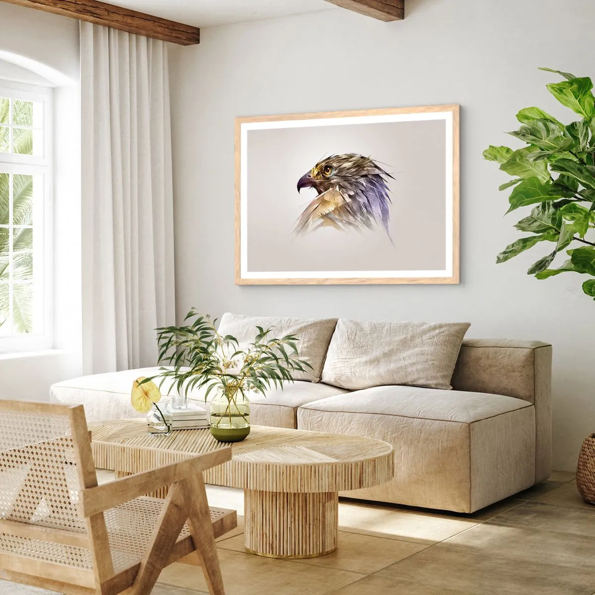 Plakat w ramie jasny dąb - Portret wojownika - 70x50 cm