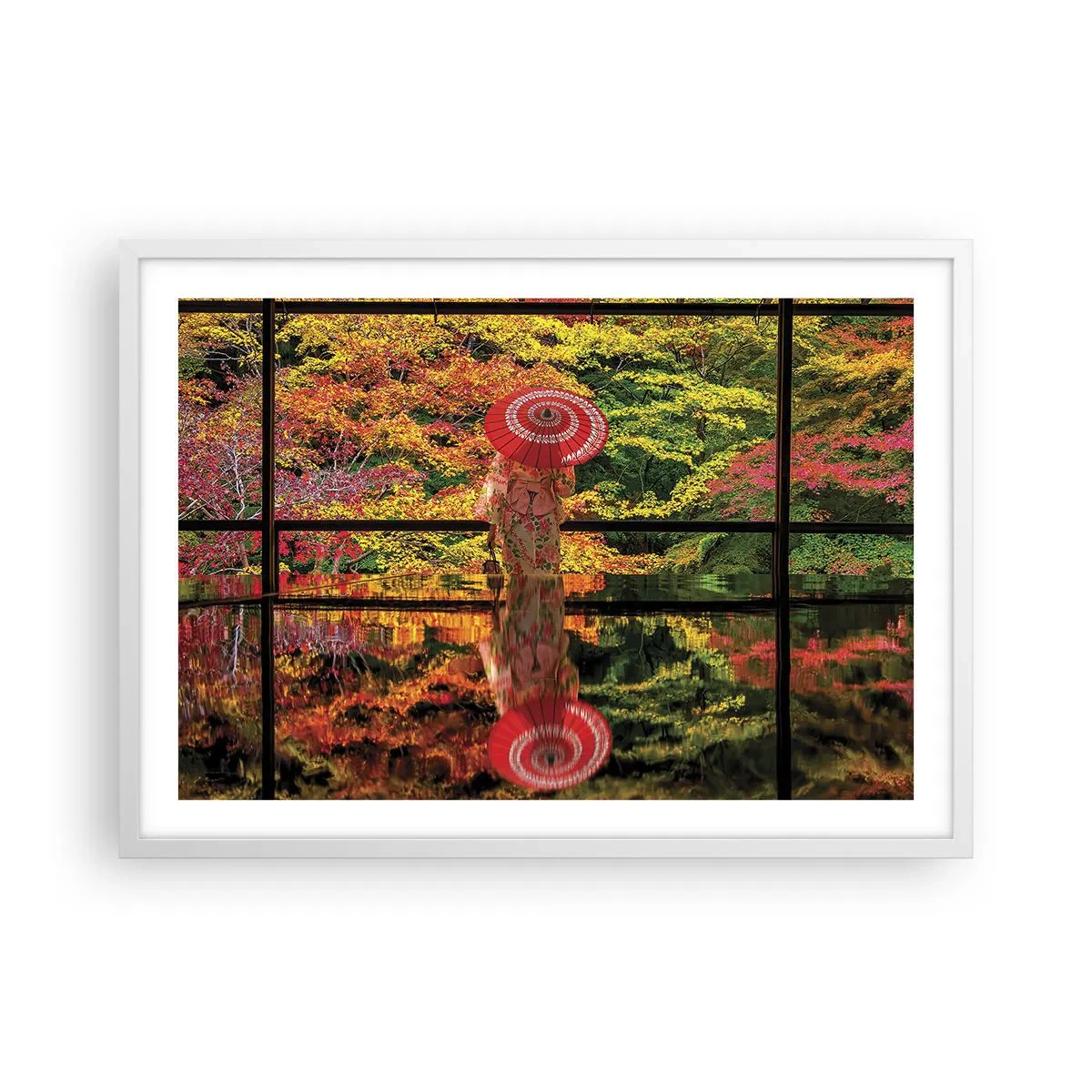 Plakat w białej ramie - W świątyni natury - 70x50 cm