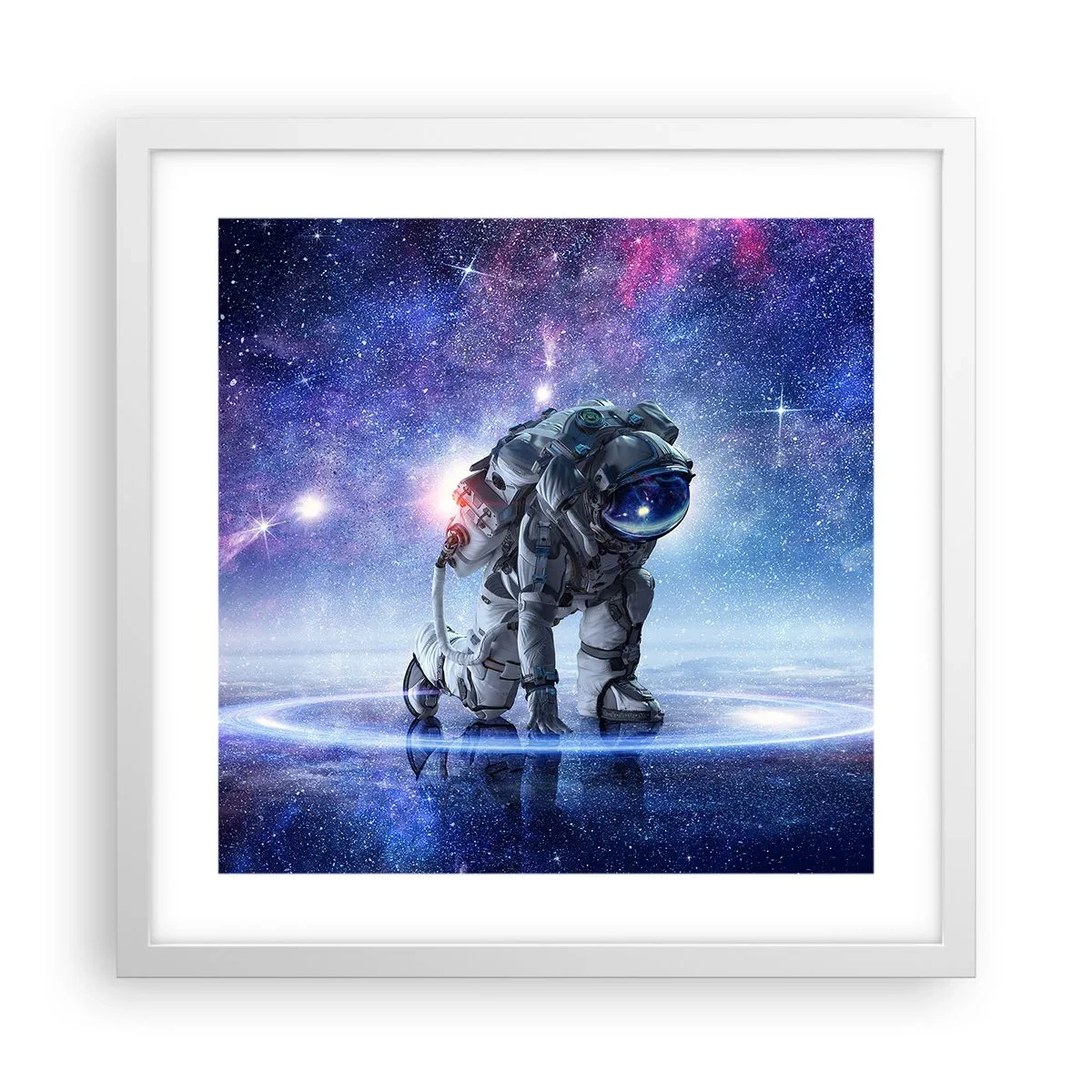 Plakat w białej ramie - Niebo gwiaździste nade mną - 40x40 cm