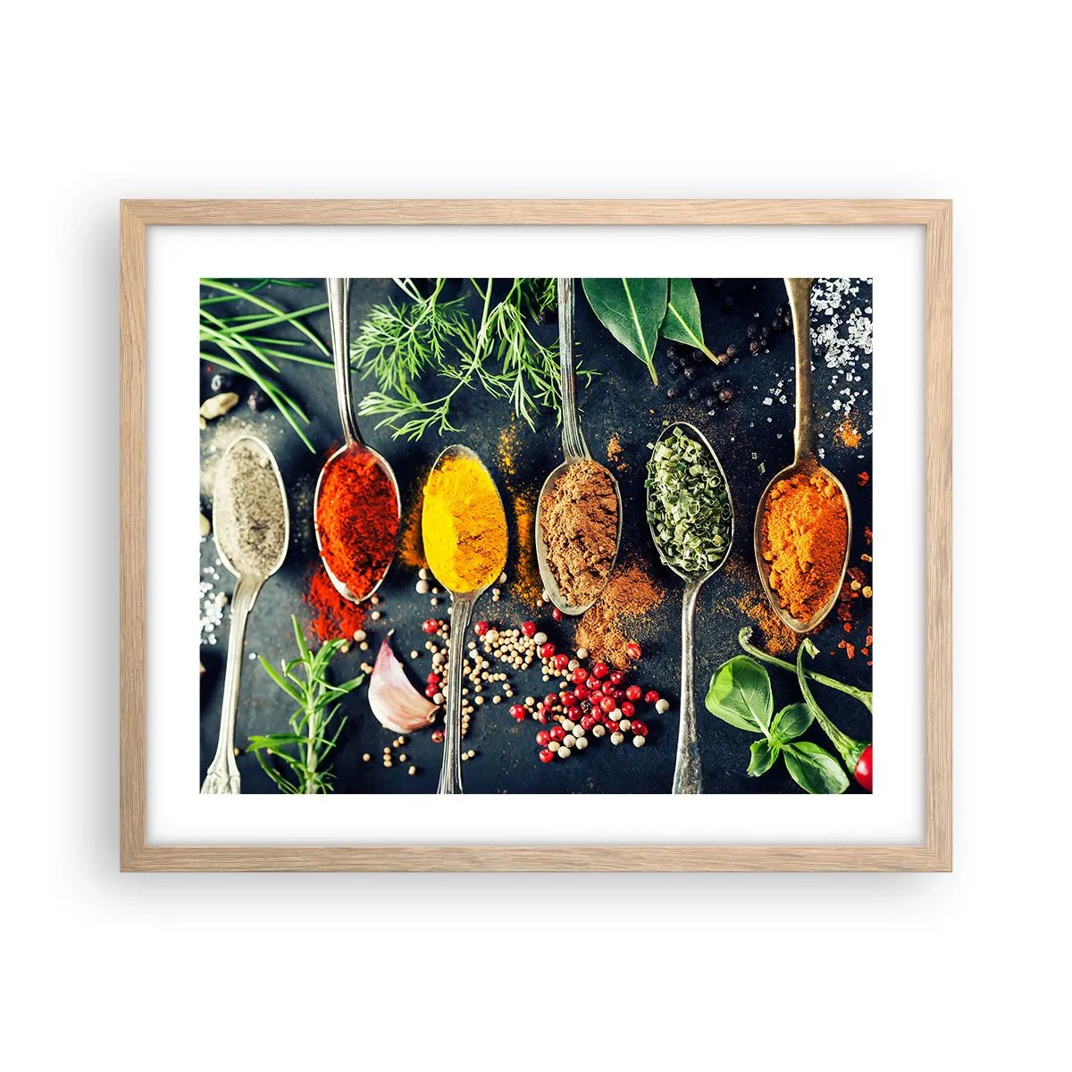 Plakat w ramie jasny dąb - Kulinarna magia - 50x40 cm