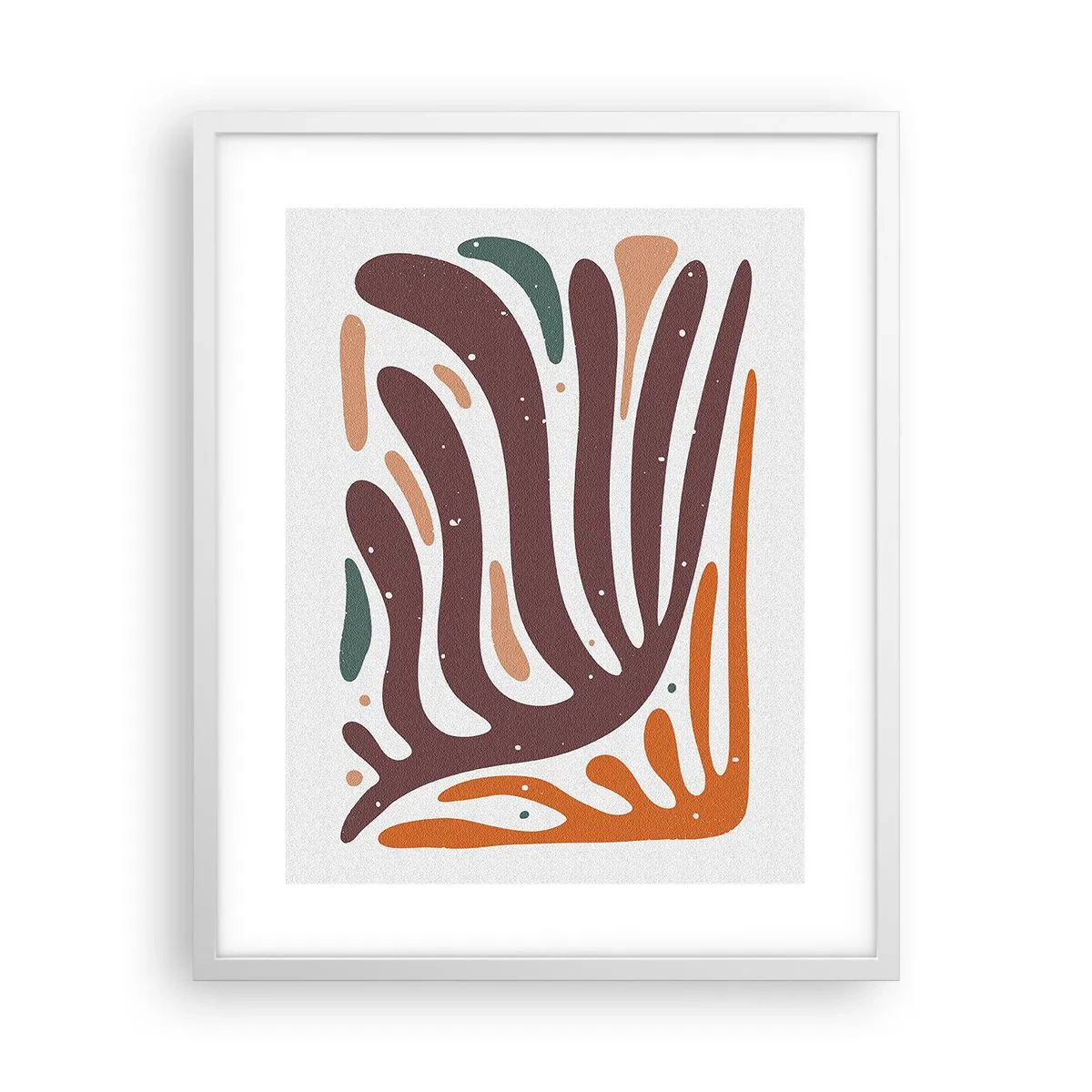Plakat w białej ramie - Kompozycja organiczna promienista - 40x50 cm