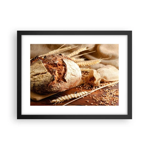 Plakat w czarnej ramie - Apetyczny, wonny, chrupiący - 40x30 cm