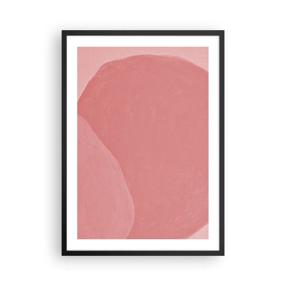 Plakat w czarnej ramie - Organiczna kompozycja w różu - Abstrakcyjna kompozycja w odcieniach różu - 50x70cm