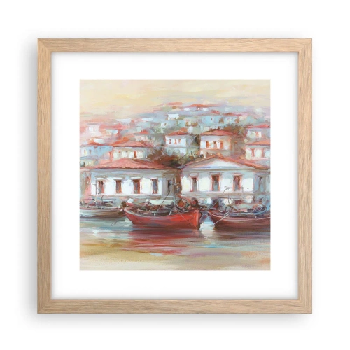 Plakat w ramie jasny dąb - Szczęśliwe miasteczko - 30x30 cm