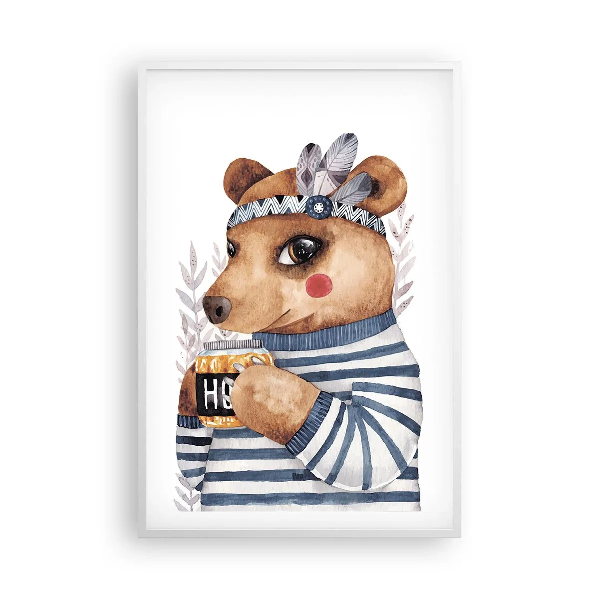 Plakat w białej ramie - Słodka Misia - 61x91 cm