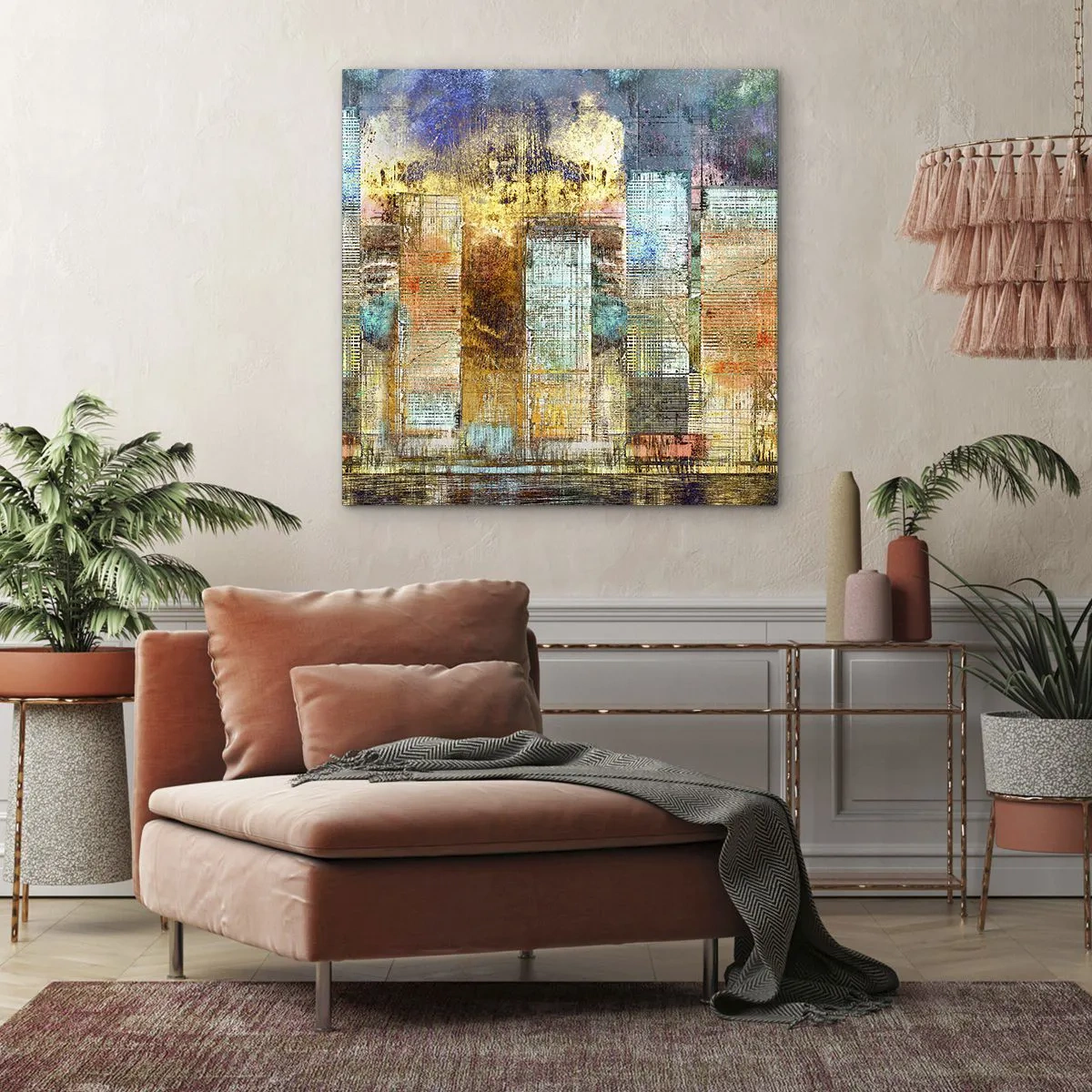 Obraz na płótnie - Słoneczna metropolia - 60x60 cm