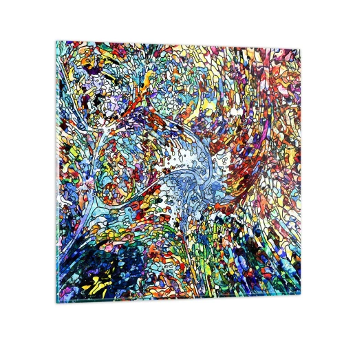 Obraz na szkle - Witraż kroplisty - 40x40 cm