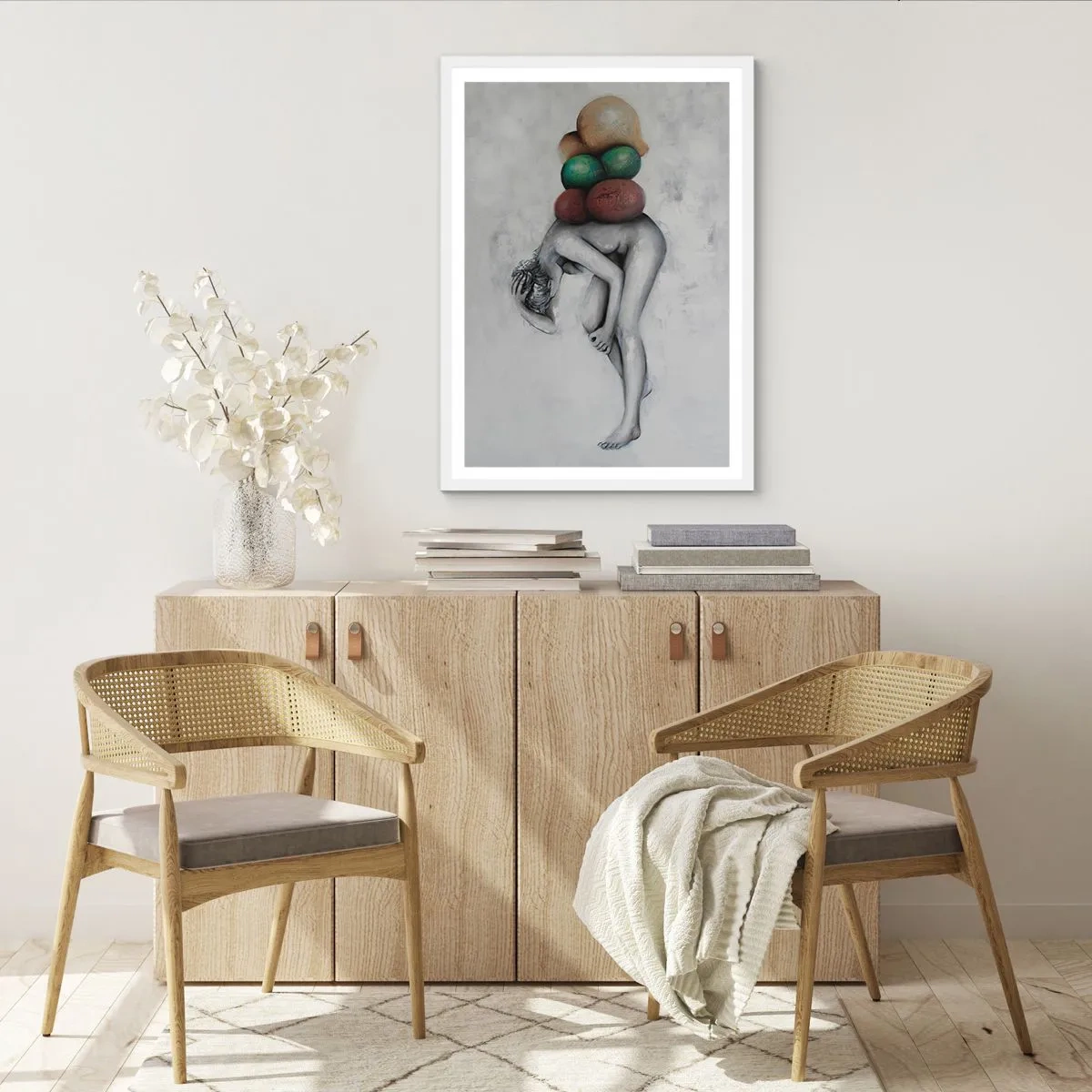 Plakat w białej ramie - Ciężar życia - 50x70 cm