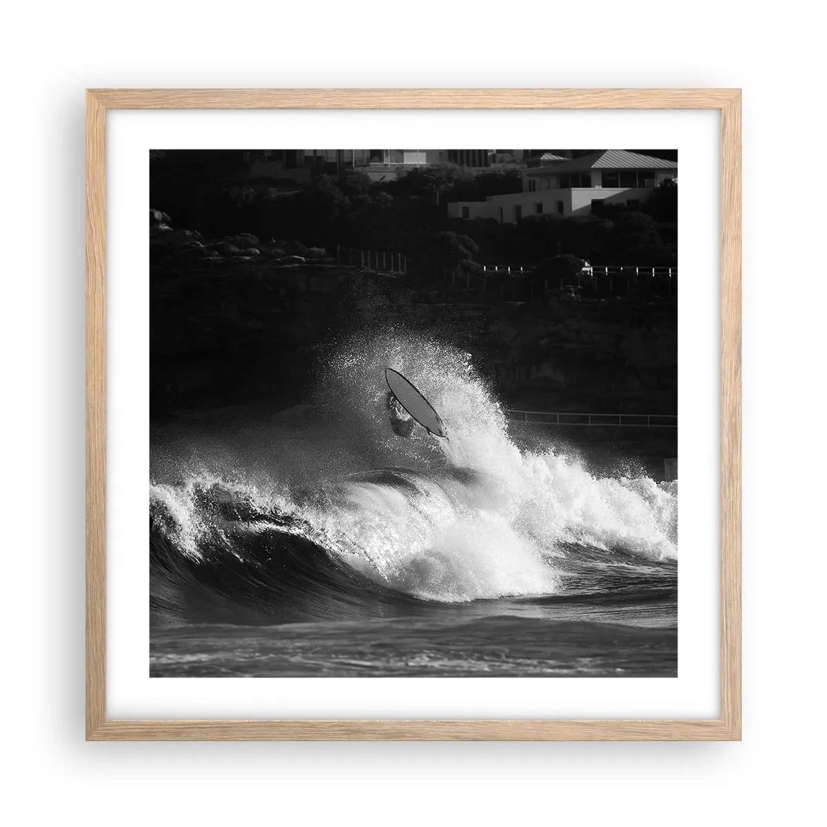 Plakat w ramie jasny dąb - Wyzwanie przyjęte! - 50x50 cm