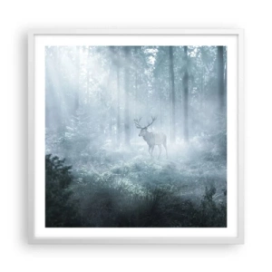 Plakat w białej ramie - Poranny obchód włości - 60x60 cm