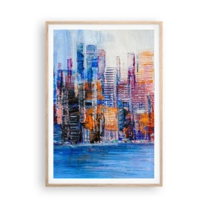 Plakat w ramie jasny dąb - Radosna metropolia - 70x100 cm