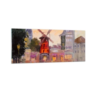 Obraz na szkle - Paryskie ikony – Moulin Rouge - 100x40 cm