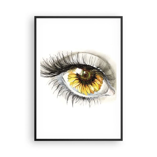 Plakat w czarnej ramie - Spojrzenie gorące jak lato - 70x100 cm