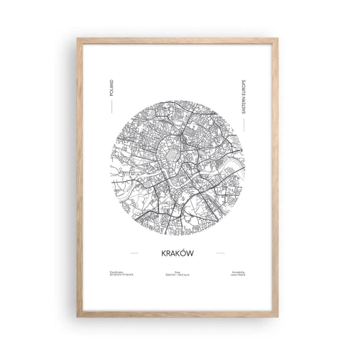 Plakat w ramie jasny dąb - Anatomia Krakowa - 50x70 cm