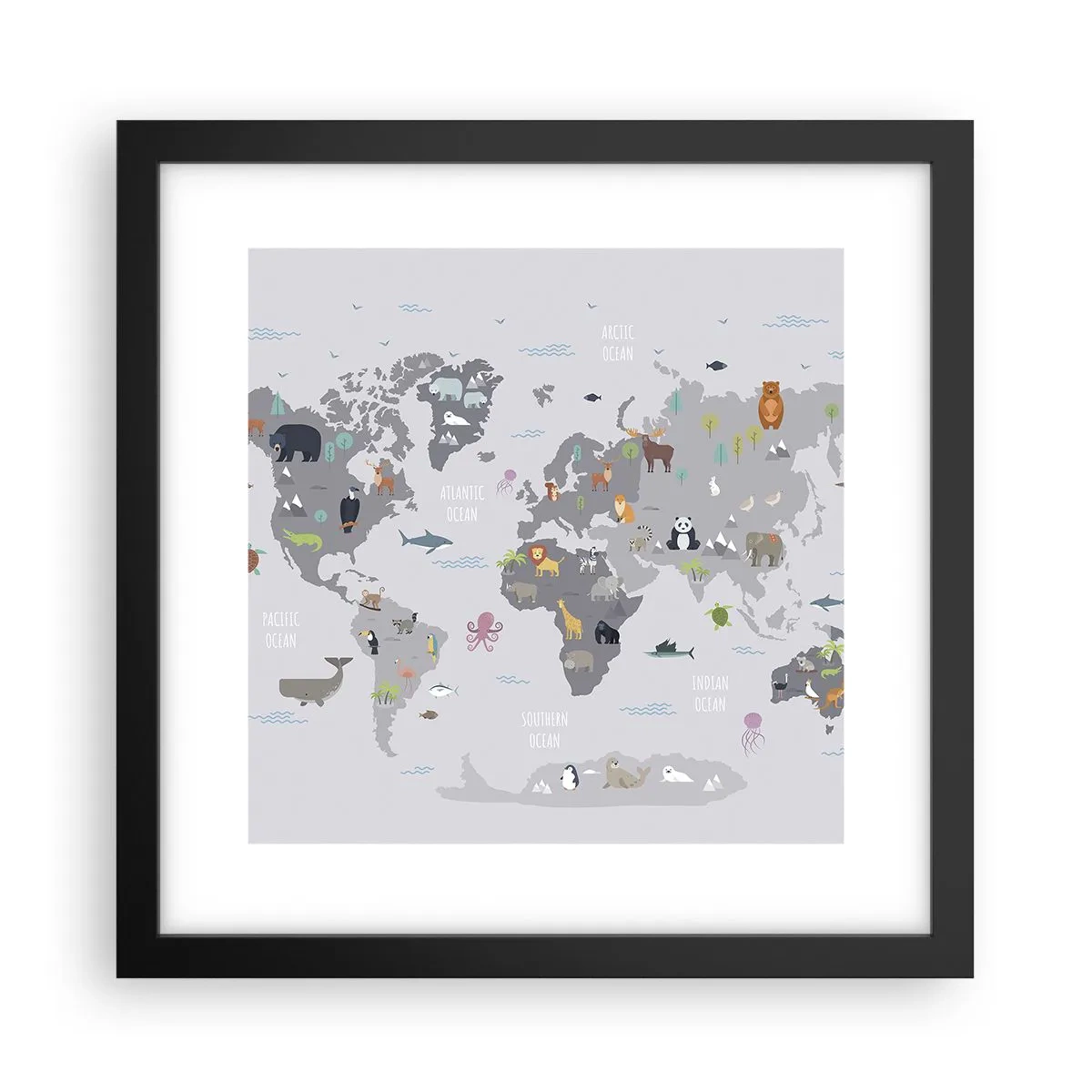 Plakat w czarnej ramie - Powiedz mi, skąd jesteś… - 30x30 cm