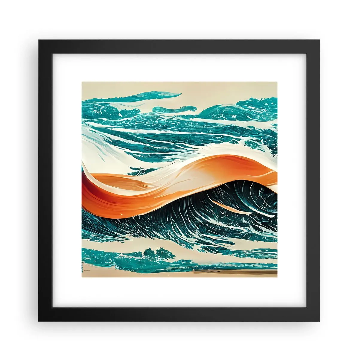 Plakat w czarnej ramie - Sen surfera - 30x30 cm