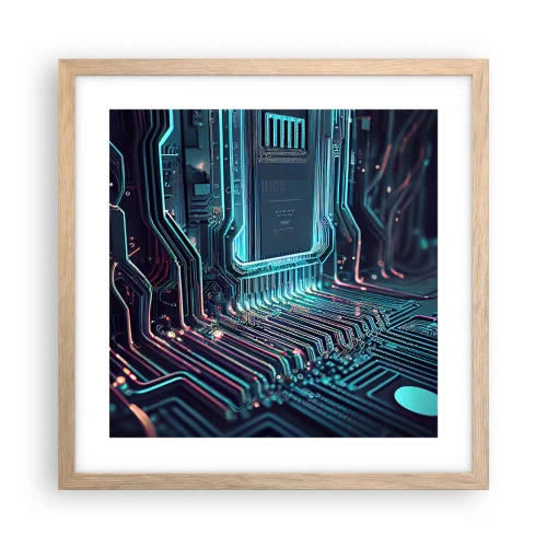 Plakat w ramie jasny dąb - Tak sobie myślę… - 40x40 cm