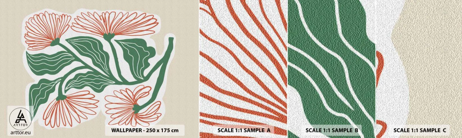 Fototapeta Próbka Standard Eco - Ludowe i nowoczesne - Boho, Kwiaty, Minimalizm - 100x30 cm