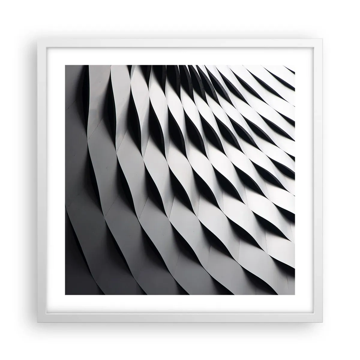 Plakat w białej ramie - Na powierzchni fal - 50x50 cm