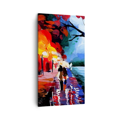 Obraz na płótnie - Płomienna jesień w parku - 45x80 cm