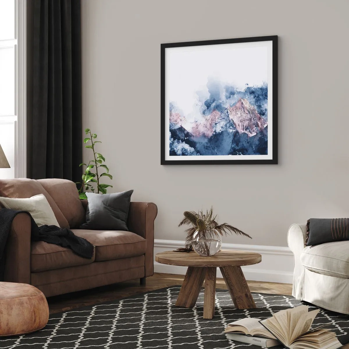 Plakat w czarnej ramie - To są szczyty! - 40x40 cm