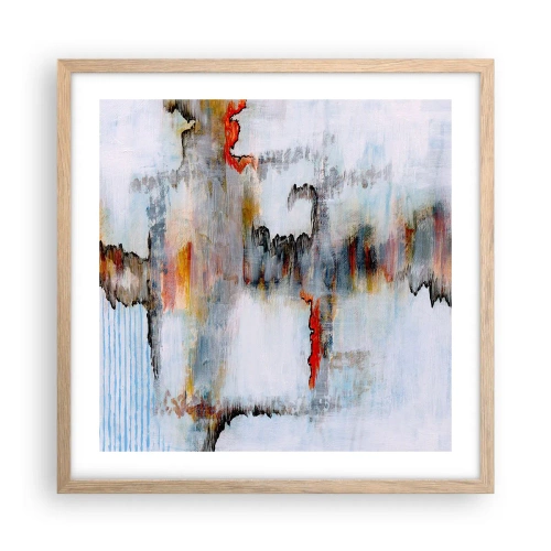 Plakat w ramie jasny dąb - Patykiem na wodzie - 50x50 cm