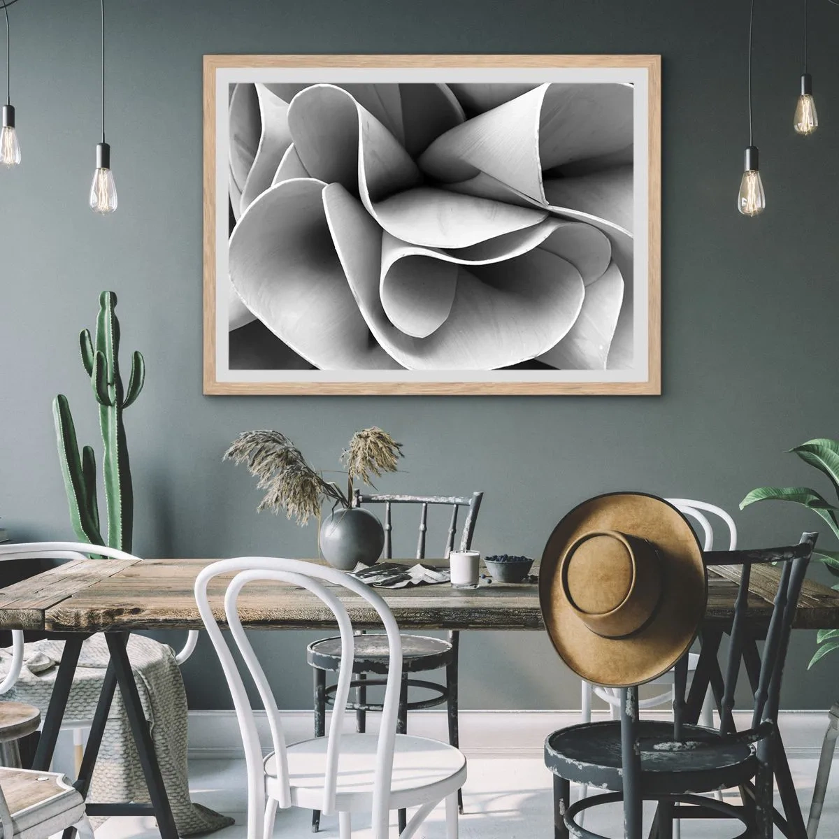 Plakat w ramie jasny dąb - Dzieje się w przestrzeni - 100x70 cm