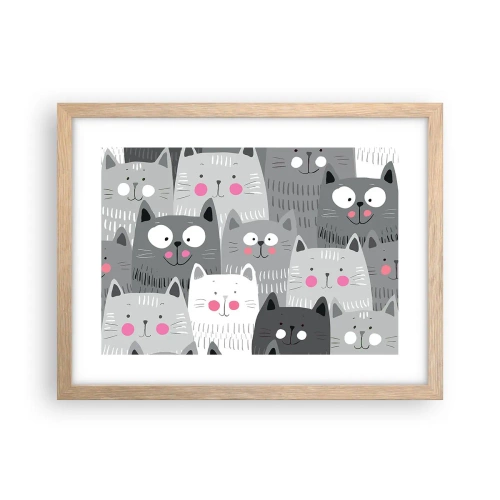 Plakat w ramie jasny dąb - Koci świat - 40x30 cm
