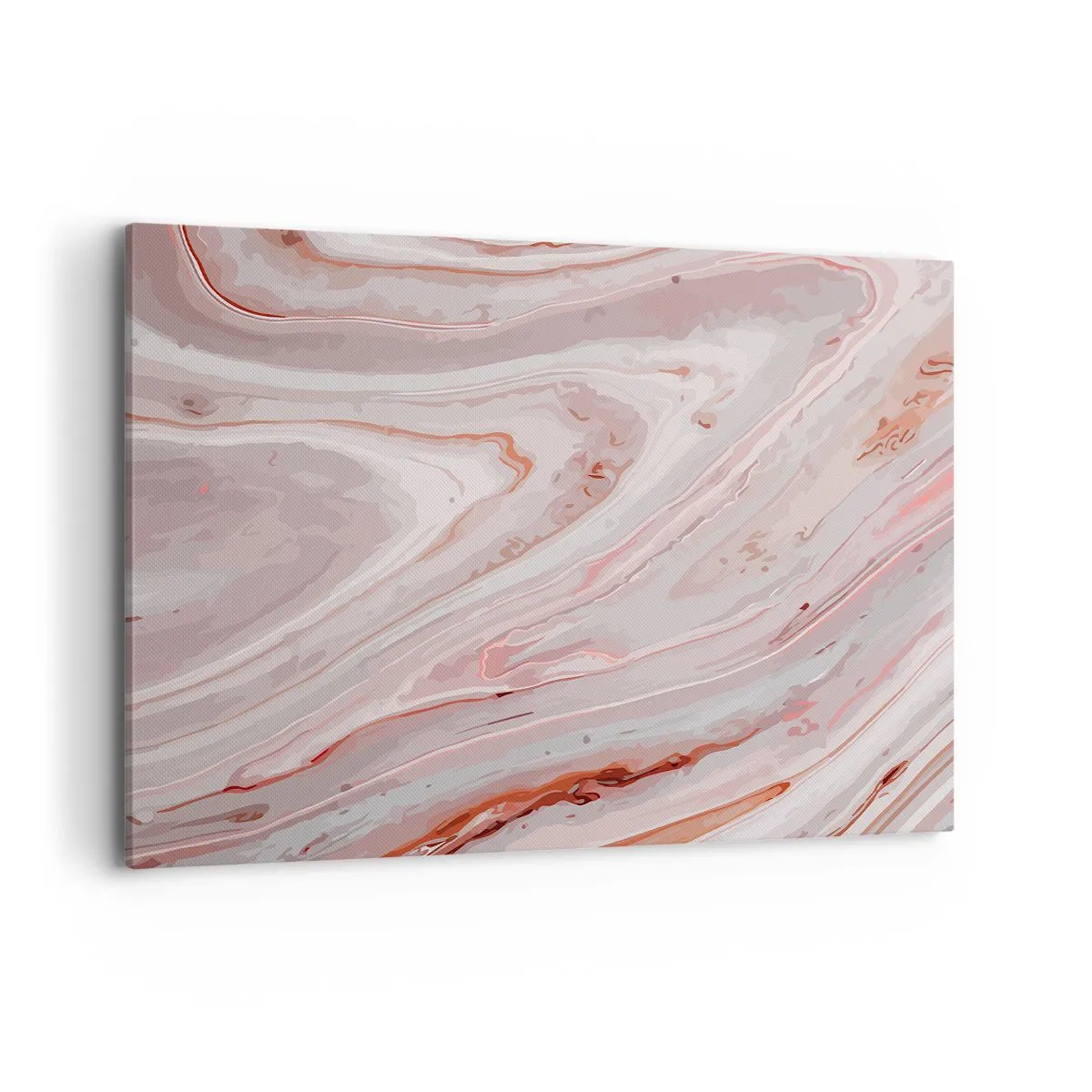 Obraz na płótnie - Abstrakcyjne fale w delikatnych odcieniach różu i beżu - 100x70cm - Różowy w płynie - Nowoczesna dekoracja ścienna do salonu, kuchni i sypialni ARTTOR