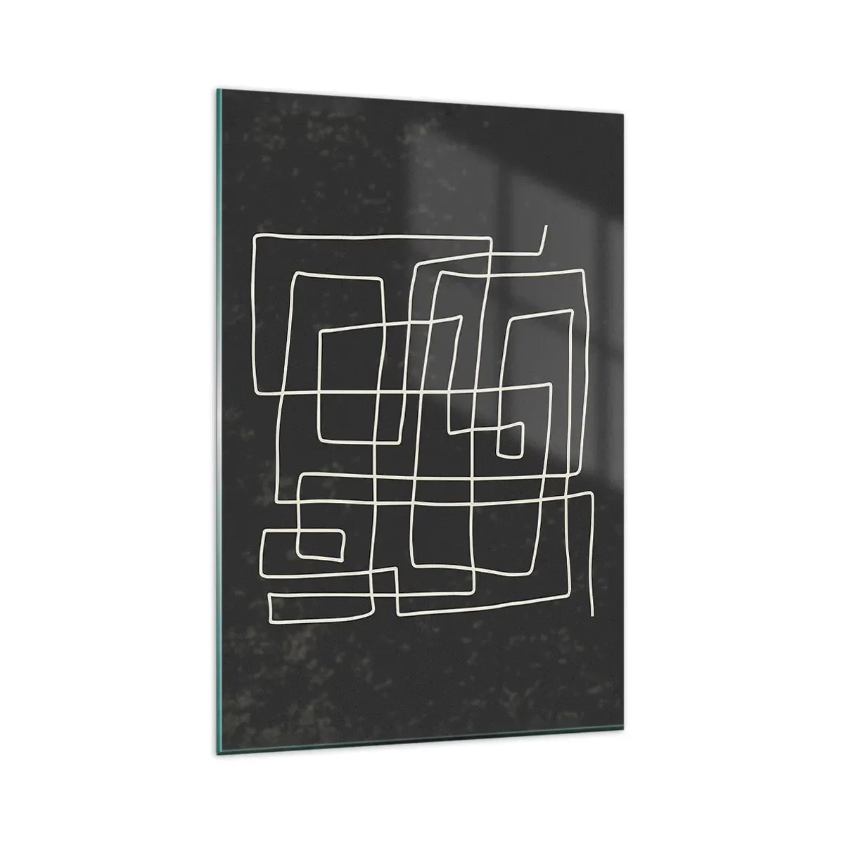 Obraz na szkle - Abstrakcyjny wzór geometryczny na ciemnym tle - 80x120cm - Nie taki prosty - Nowoczesna dekoracja ścienna do salonu i sypialni ARTTOR