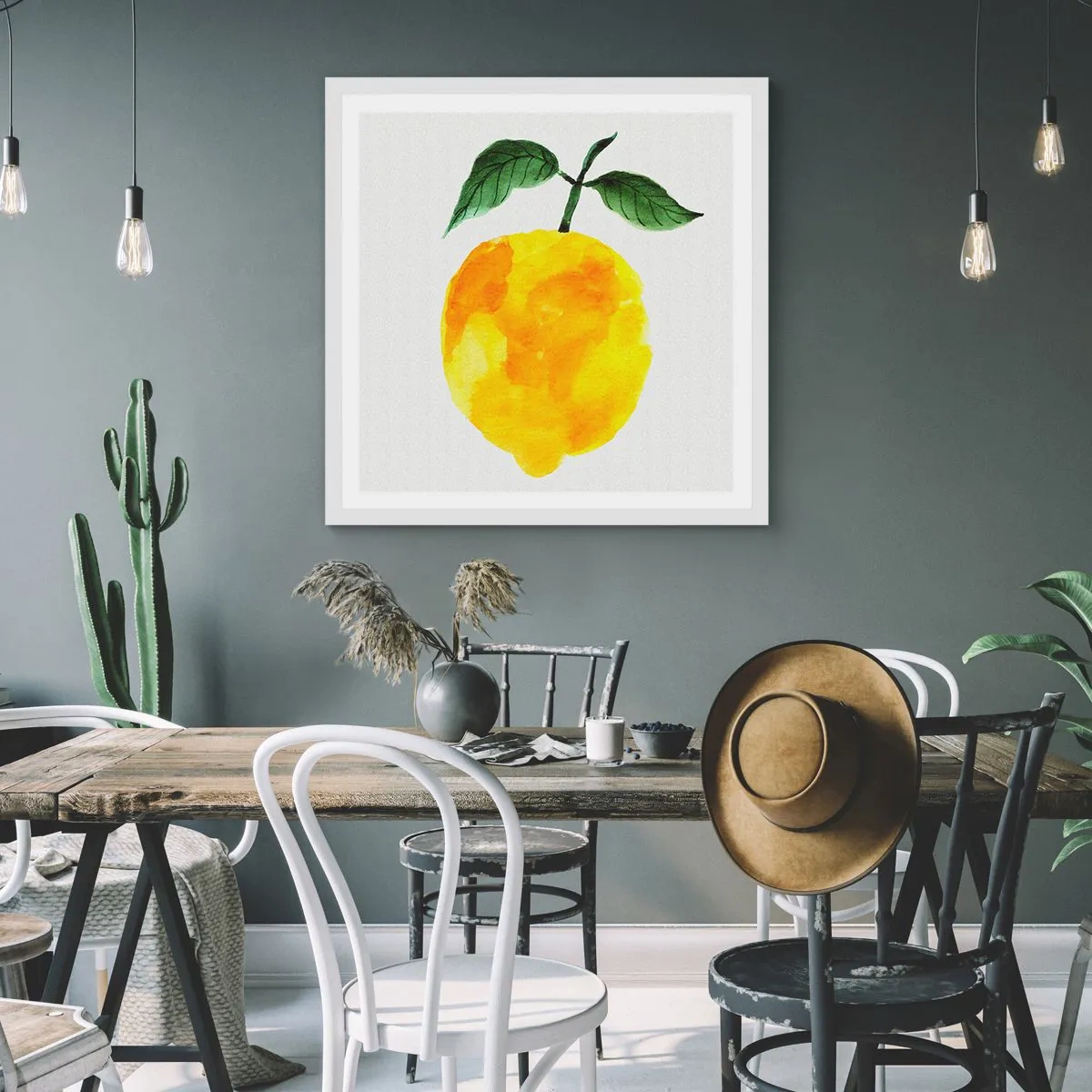 Plakat w białej ramie - Jak poznać smak słońca - 60x60 cm