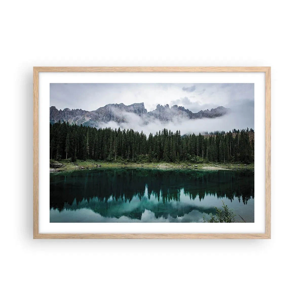 Plakat w ramie jasny dąb - Cicho, cicho, nie budźmy wody spiącej… - 70x50 cm