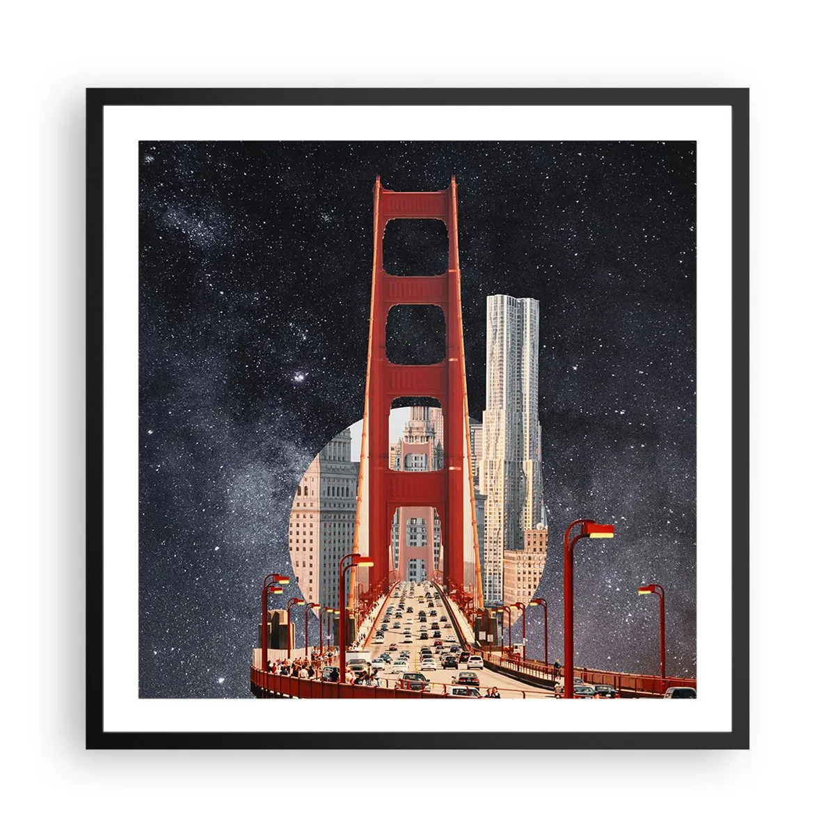 Plakat w czarnej ramie - Zawsze w centrum - 60x60 cm