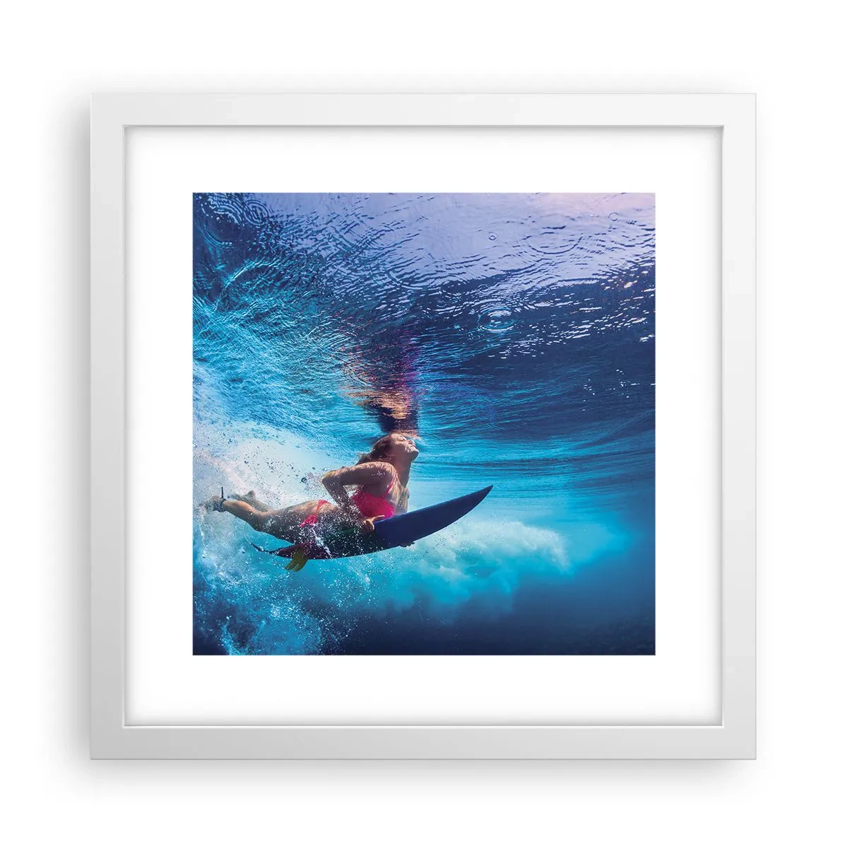 Plakat w białej ramie - Głębia radości - 30x30 cm