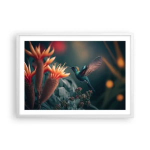 Plakat w białej ramie - naprawdę barwne życie - 70x50 cm