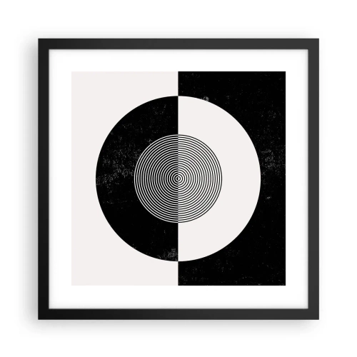 Plakat w czarnej ramie - Harmonia w czerni i bieli - 40x40 cm