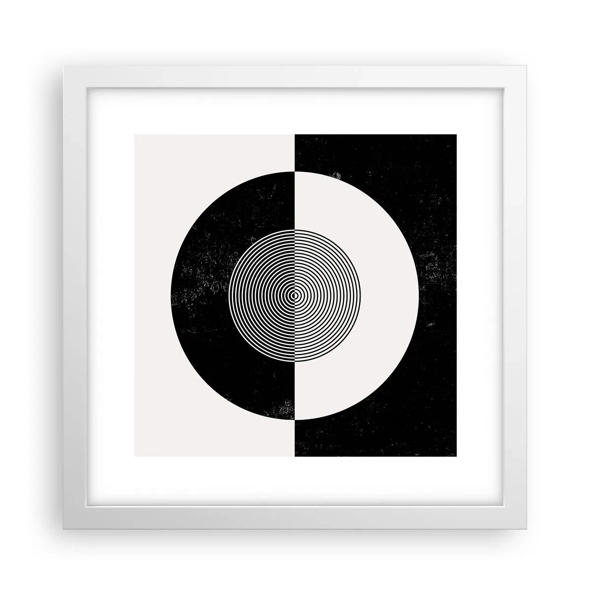 Plakat w białej ramie - Harmonia w czerni i bieli - 30x30 cm