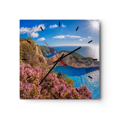 Zegar ścienny - Moje wielkie greckie wakacje - 40x40 cm