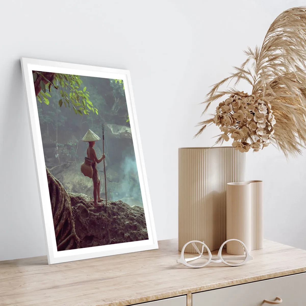 Plakat w białej ramie - Zaprzyjaźniony z naturą - 30x40 cm