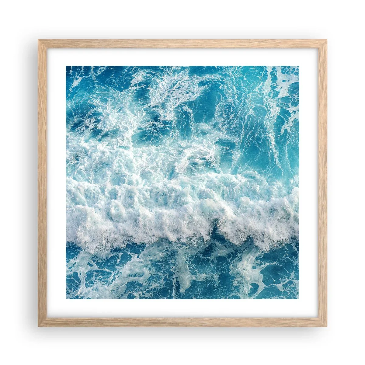 Plakat w ramie jasny dąb - Radośnie i w podskokach - 50x50 cm