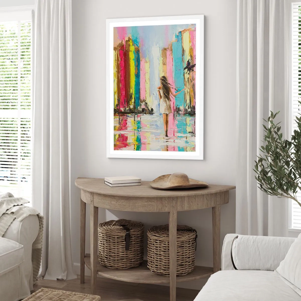 Plakat w białej ramie - Idż za mną - 70x100 cm