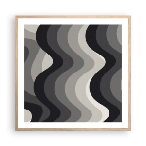Plakat w ramie jasny dąb - Fala za falą - 60x60 cm