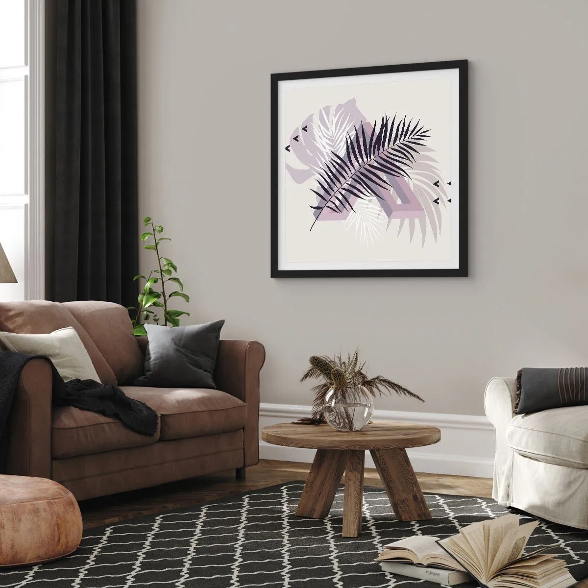 Plakat w czarnej ramie - Cień cienia - 40x40 cm