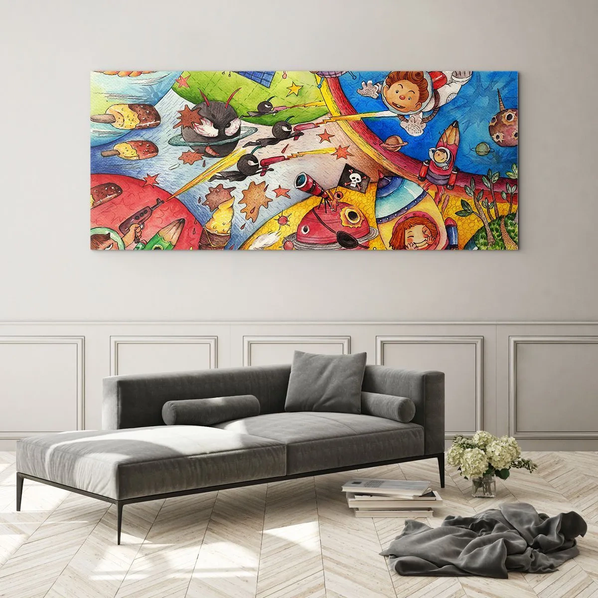 Obraz na szkle - Wielka kosmiczna przygoda - 100x40 cm