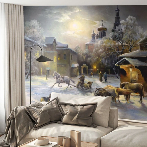 Fototapeta Standard Eco - Magia rosyjskiej zimy - Krajobraz, Wieś, Zima Na Wsi - 250x175 cm