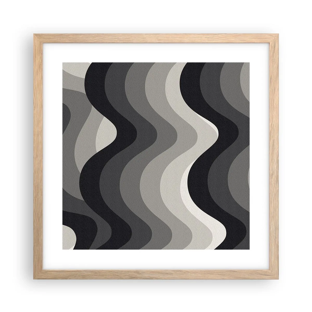Plakat w ramie jasny dąb - Fala za falą - 40x40 cm