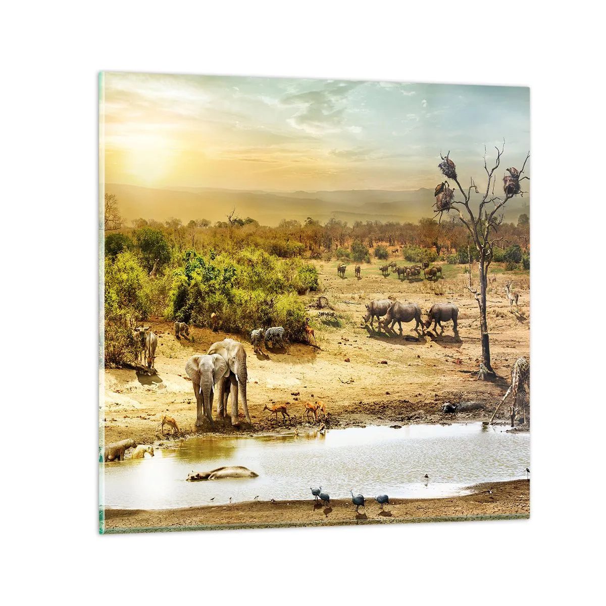 Obraz na szkle - "Z Edenu zaś wypływała rzeka…" - 40x40 cm