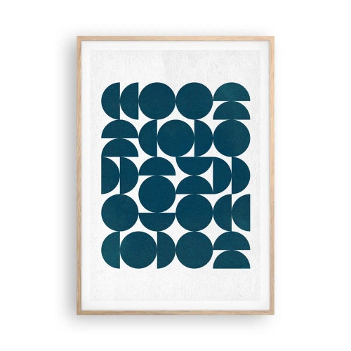 Plakat w ramie jasny dąb - Koła i półkola - 70x100 cm