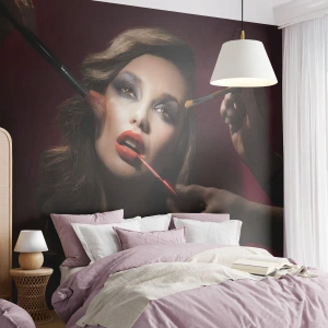 Fototapeta Premium Canvas - Piękna rozmarzona - Kobieta, Makijaż, Aktorka - 300x210 cm